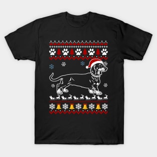 Christmas Weiner Daschund T-shirt Doxie in Dog Dress T-Shirt